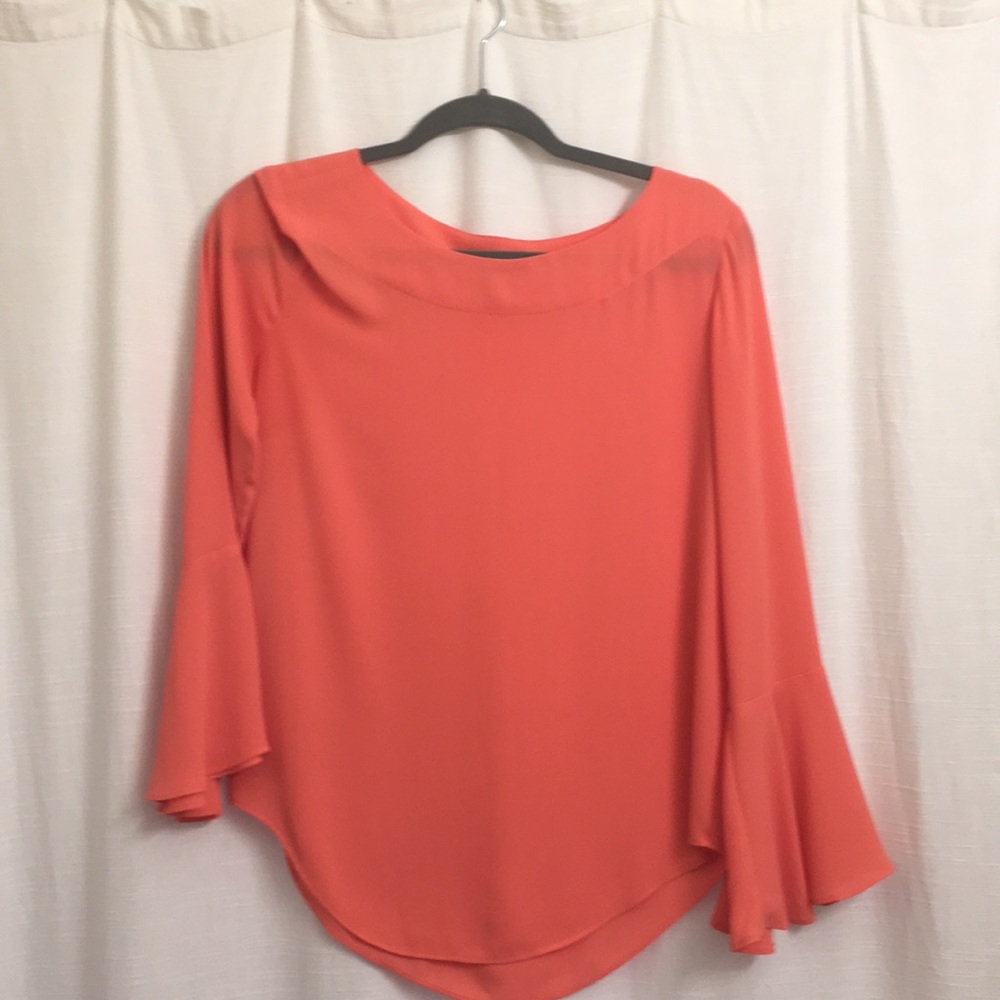 Long sleeved coral blouse